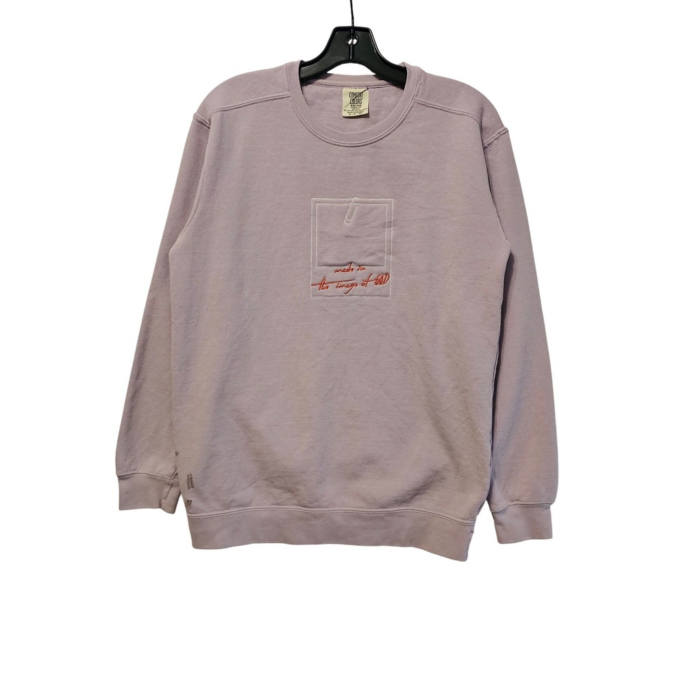 Comfort Colors Made In The Image Of God Sweatshirt Lavender Purple Small JT3